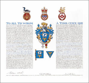 Lettres patentes concédant des emblèmes héraldiques à John Mackay Lettres patentes concédant des emblèmes héraldiques à John Mackay