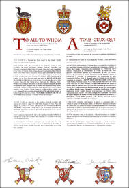 Lettres patentes concédant des emblèmes héraldiques à Kevin Stewart MacLeod Lettres patentes concédant des emblèmes héraldiques à Kevin Stewart MacLeod