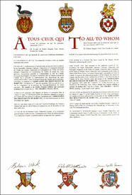 Letters patent granting heraldic emblems to the Association des descendants de Babin Inc. Letters patent granting heraldic emblems to the Association des descendants de Babin Inc.