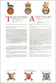 Lettres patentes concédant des emblèmes héraldiques à Bruce Douglas Bolton