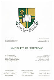 Lettres patentes concédant des emblèmes héraldiques à l'Université de Sherbrooke