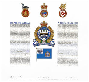 Letters patent granting heraldic emblems to the Port Moody Police Department Letters patent granting heraldic emblems to the Port Moody Police Department