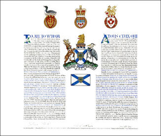 Letters patent granting heraldic emblems to the Municipality of the County of Annapolis