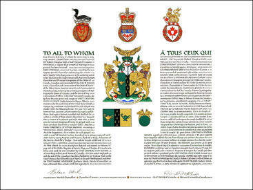 Letters patent granting heraldic emblems to West Central High School