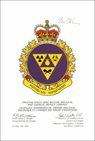 Approbation de l'insigne de la Compagnie interarmées de défense nucléaire, biologique et chimique des Forces canadiennes