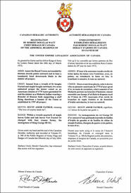 Letters patent registering the heraldic emblems of The United Empire Loyalists' Association of Canada Letters patent registering the heraldic emblems of The United Empire Loyalists' Association of Canada
