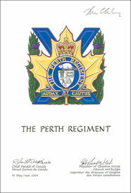 Approbation de l'insigne de The Perth Regiment Approbation de l'insigne de The Perth Regiment