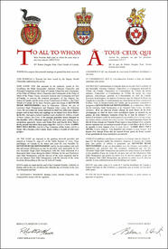 Lettres patentes concédant des emblèmes héraldiques à Kenneth Hugh Montgomery