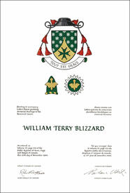 Letters patent granting heraldic emblems to William Terry Blizzard Letters patent granting heraldic emblems to William Terry Blizzard