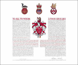 Lettres patentes concédant des emblèmes héraldiques à William Livesay Beverley Heath Lettres patentes concédant des emblèmes héraldiques à William Livesay Beverley Heath