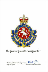 Approbation de l'insigne de The Governor General's Horse Guards