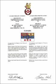 Lettres patentes enregistrant le drapeau de Sa Majesté la Reine pour son usage personnel au Canada