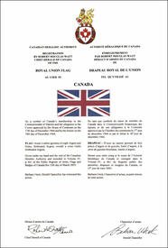 Lettres patentes enregistrant le drapeau royal de l'Union