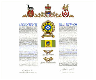 Letters patent granting heraldic emblems to the Sûreté du Québec