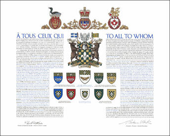 Letters patent granting heraldic emblems to the Sûreté du Québec
