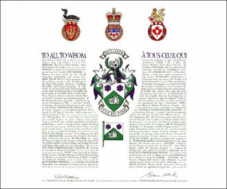 Letters patent granting heraldic emblems to Hillfield Strathallan College Letters patent granting heraldic emblems to Hillfield Strathallan College