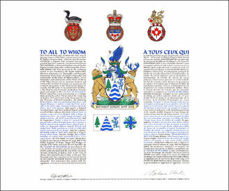 Lettres patentes concédant des emblèmes héraldiques au Village of Belcarra