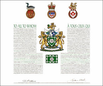 Lettres patentes concédant des emblèmes héraldiques à The York Club Lettres patentes concédant des emblèmes héraldiques à The York Club