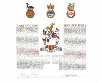Letters patent granting heraldic emblems to Enrica Uva Letters patent granting heraldic emblems to Enrica Uva