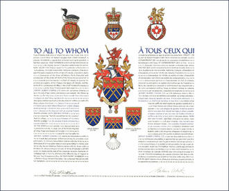Letters patent granting heraldic emblems to Jeffrey Roberts Cairns