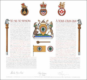 Letters patent granting heraldic emblems to the First Nations Tax Commission