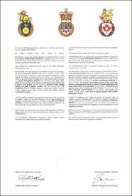 Lettres patentes concédant des emblèmes héraldiques à Alexis Theodore Roshuk