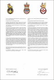 Letters patent granting heraldic emblems to Mark Sellars