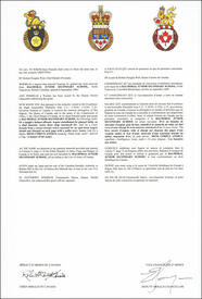 Letters patent granting heraldic emblems to Balmoral Junior Secondary School