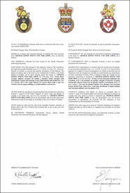 Lettres patentes concédant des emblèmes héraldiques à Arthur Edwin Potts Von der lippe