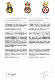 Letters patent granting heraldic emblems to Marc-André Rioux Ltée Letters patent granting heraldic emblems to Marc-André Rioux Ltée