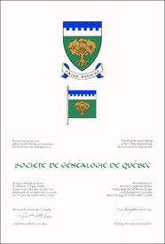 Letters patent granting heraldic emblems to the Société de généalogie de Québec Letters patent granting heraldic emblems to the Société de généalogie de Québec