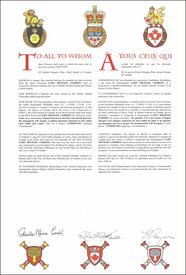 Lettres patentes concédant des emblèmes héraldiques à Gary Michael Gordon