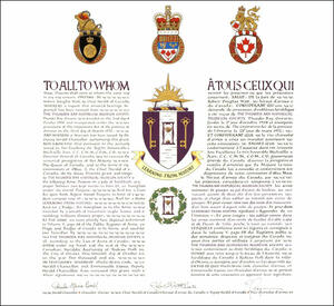 Lettres patentes concédant des emblèmes héraldiques à The Thunder Bay Historical Museum Society