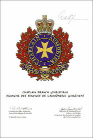 Letters patent approving Badges for the Chaplaincy Branch Letters patent approving Badges for the Chaplaincy Branch