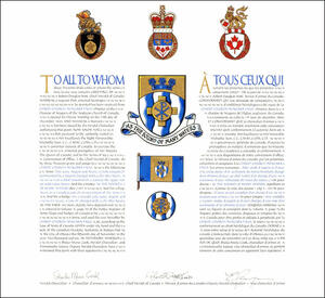 Letters patent granting heraldic emblems to Christ Church