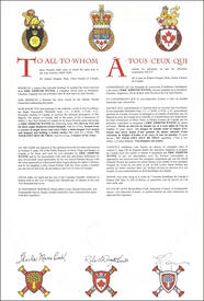 Lettres patentes concédant des emblèmes héraldiques à Eric Edmund Wynne