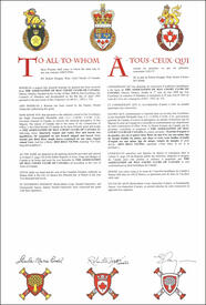 Letters patent granting heraldic emblems to The Association of May Court Club of Canada Letters patent granting heraldic emblems to The Association of May Court Club of Canada