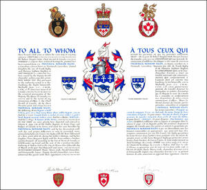 Letters patent granting heraldic emblems to Frederick Norman Rigby Letters patent granting heraldic emblems to Frederick Norman Rigby