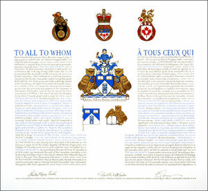 Letters patent granting heraldic emblems to The Alcuin Society