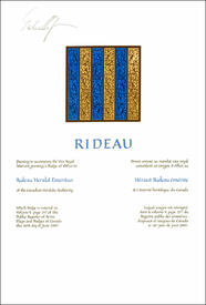 Letters patent granting a Badge of Office to Rideau Herald Emeritus Letters patent granting a Badge of Office to Rideau Herald Emeritus