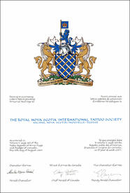 Letters patent granting a Crest to the Royal Nova Scotia International Tattoo Society Letters patent granting a Crest to the Royal Nova Scotia International Tattoo Society