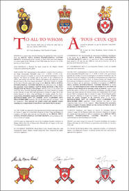 Lettres patentes concédant un cimier à la Royal Nova Scotia International Tattoo Society