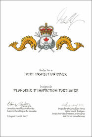 Letters patent approving a Badge for a Port Inspector Diver Letters patent approving a Badge for a Port Inspector Diver