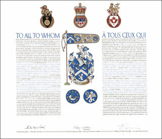 Lettres patentes concédant des emblèmes héraldiques à Wilbert Lee Van Horne Lettres patentes concédant des emblèmes héraldiques à Wilbert Lee Van Horne