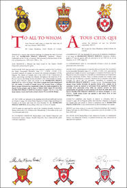 Letters patent granting heraldic emblems to the Hamilton Police Service