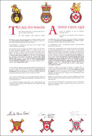 Lettres patentes concédant des emblèmes héraldiques à Peter William McCrodan