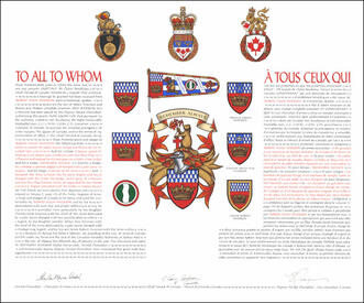 Letters patent granting heraldic emblems to Robert Hugh Emerson