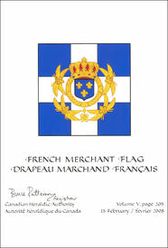 Letters patent confirming the blazon of a French Merchant Flag