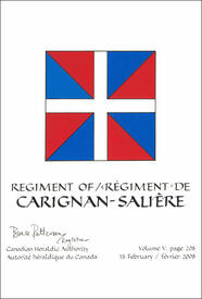 Lettres patentes confirmant le blasonnement du drapeau du régiment de Carignan-Salière Lettres patentes confirmant le blasonnement du drapeau du régiment de Carignan-Salière