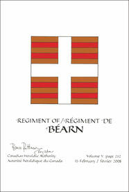 Letters patent confirming the blazon of the Flag of the Regiment of Béarn Letters patent confirming the blazon of the Flag of the Regiment of Béarn
